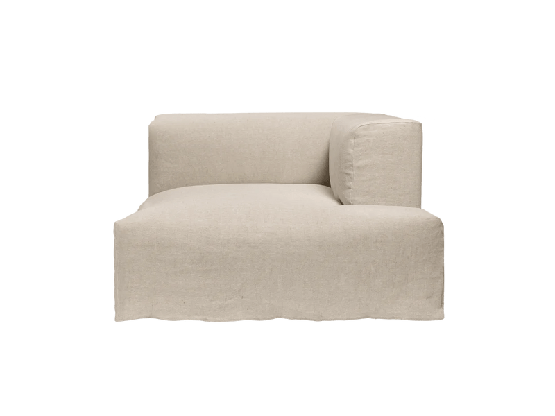 Catena Sofa Chaise Longue Right - L601 - Ferm Living Sofas - Cotton Linen - Natural - HORNE