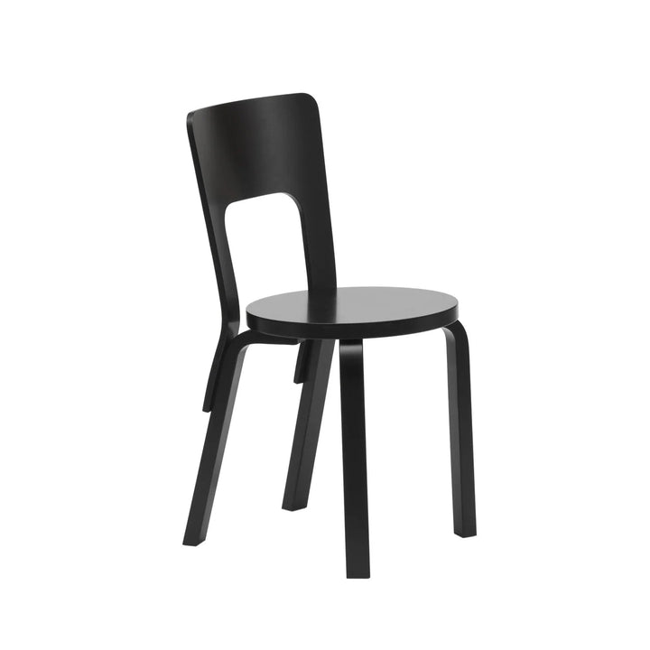 Chair 66 by Alvar Aalto - Artek Chairs - Black Lacquer Legs & Seat - HORNE