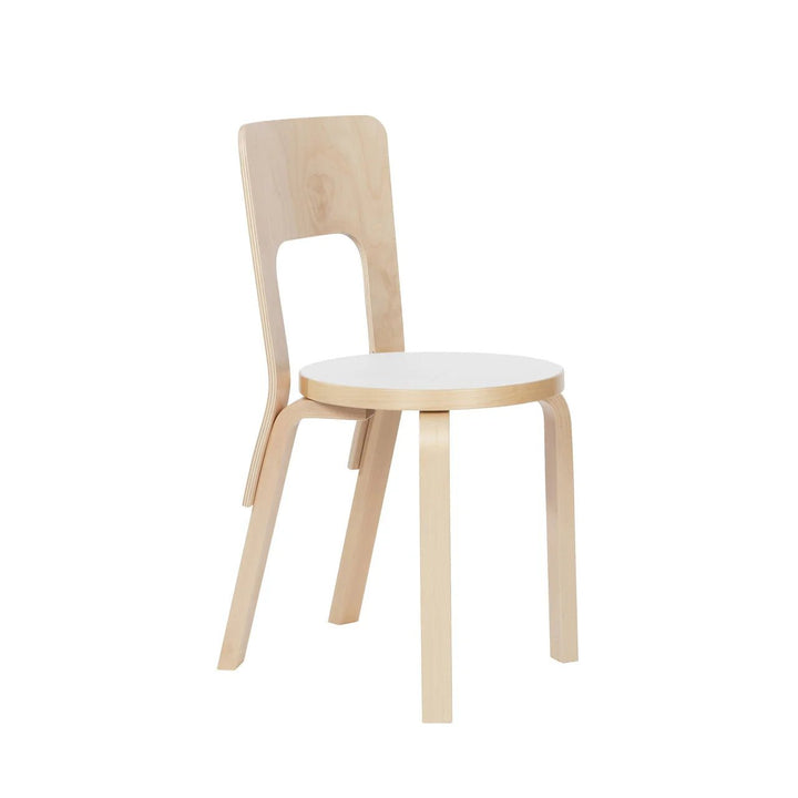 Chair 66 by Alvar Aalto - Artek Chairs - White Laminate Seat - HORNE