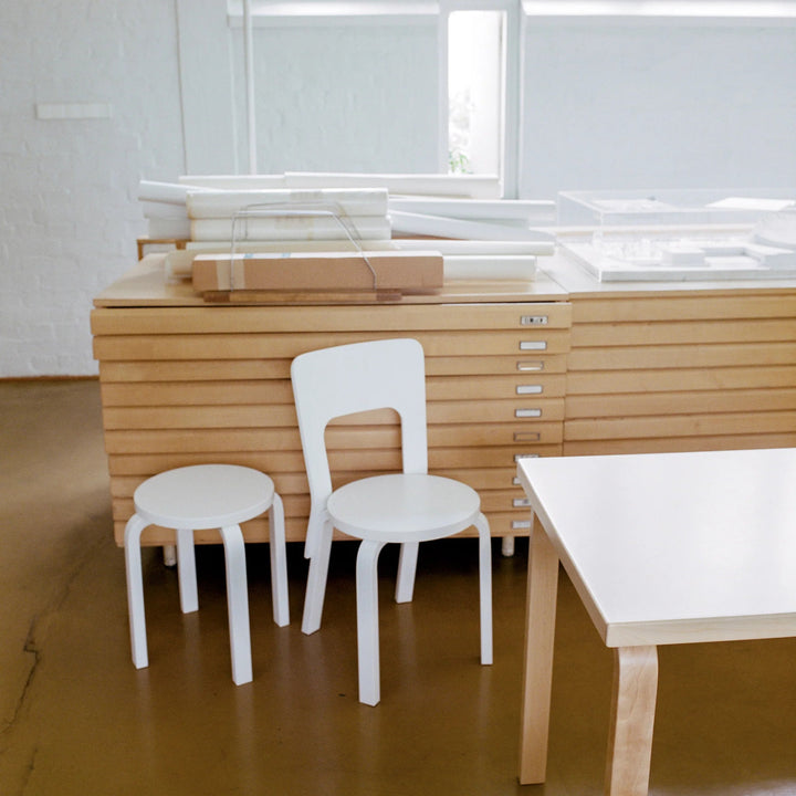 Chair 66 by Alvar Aalto - Artek Chairs - Black Lacquer Legs & Seat - HORNE