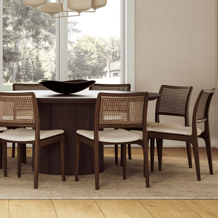 Charlotte Cane Side Chair - Urbia Chairs - Medley Ivory Nogal - HORNE