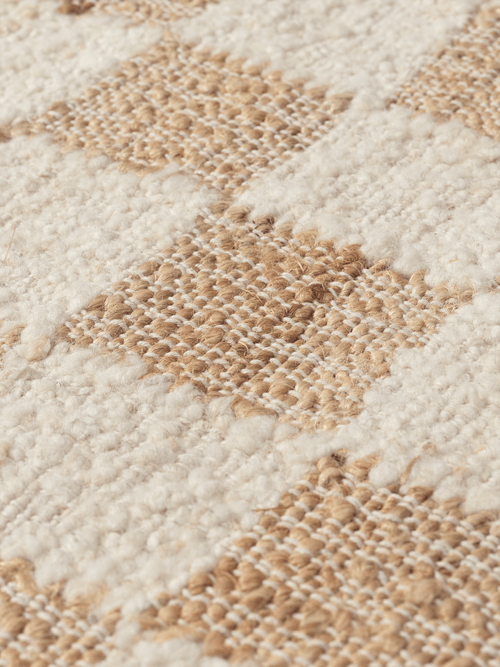Check Wool Jute Rug - Ferm Living Rugs - 140 x 200 - Coffee/Natural - HORNE