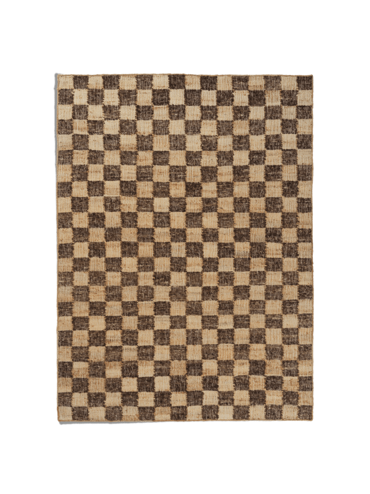 Check Wool Jute Rug - Ferm Living Rugs - 140 x 200 - Coffee/Natural - HORNE