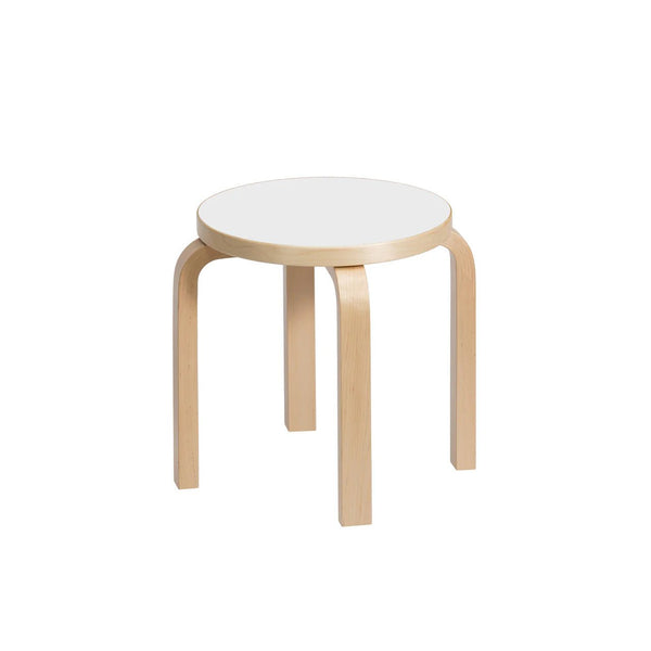 Children's Stool NE60 by Alvar Aalto - Artek Tables + Desks - White Seat - HORNE