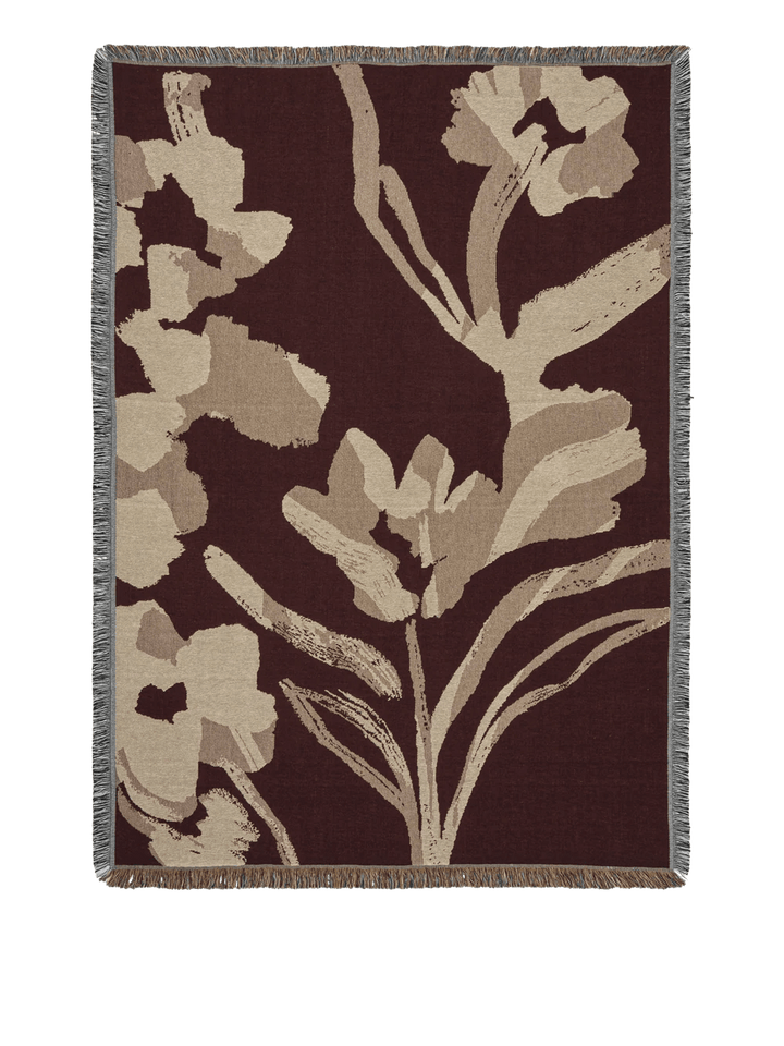 Cilla Tapestry Blanket - Ferm Living Blankets + Throws + Pillows - Dark Pecan - HORNE