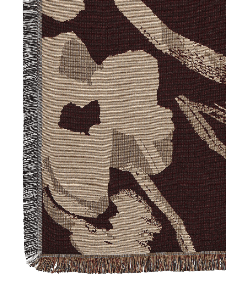 Cilla Tapestry Blanket - Ferm Living Blankets + Throws + Pillows - Dark Pecan - HORNE
