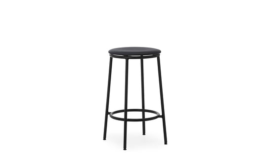 Circa Barstool 65 cm Upholstery - Normann Copenhagen Barstools - Ultra Leather Black - HORNE