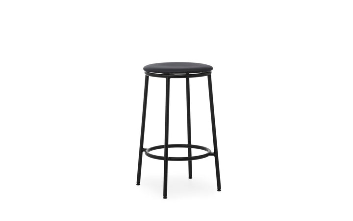 Circa Barstool 65 cm Upholstery - Normann Copenhagen Barstools - Ultra Leather Black - HORNE