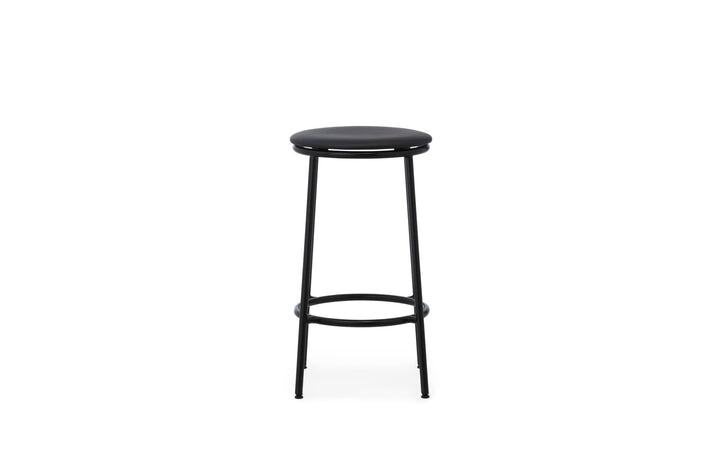 Circa Barstool 65 cm Upholstery - Normann Copenhagen Barstools - Ultra Leather Black - HORNE
