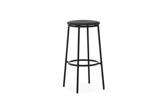 Circa Barstool 75 cm Upholstery - Normann Copenhagen Barstools - Ultra Leather Black - HORNE