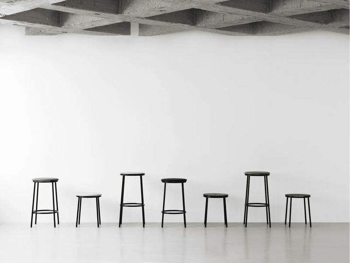 Circa Barstool 75 cm Upholstery - Normann Copenhagen Barstools - Ultra Leather Black - HORNE