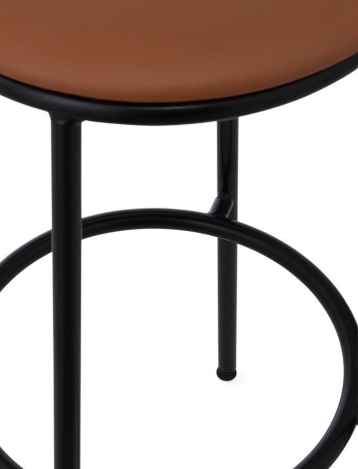 Circa Barstool 75 cm Upholstery - Normann Copenhagen Barstools - Ultra Leather Black - HORNE