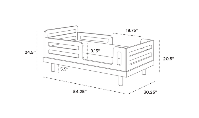 Classic Toddler Bed - Oeuf Kids + Baby - White/Birch - HORNE