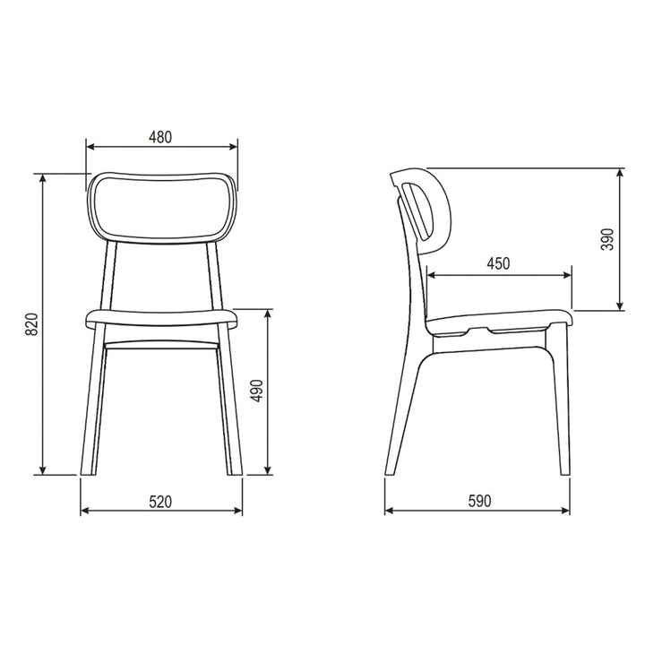 Claudia Side Chair - Urbia Chairs - Harvest Natural Nogal - HORNE