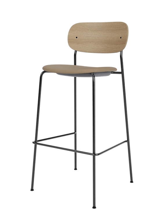 Co Bar Chair - Seat Upholstered - Audo Copenhagen Chairs - Natural Oak - Audo Bouclé 02 - HORNE