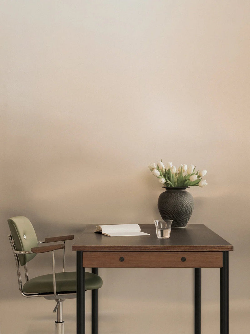 Co Task Chair - Fully Upholstered - Audo Copenhagen Chairs - With Arms - Dark Stained Oak/Sierra 0441 - HORNE