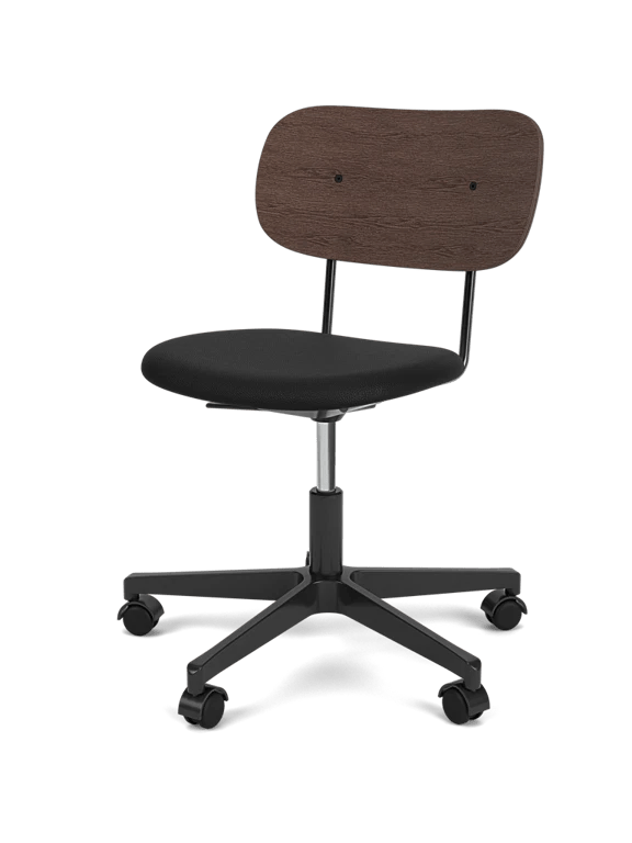 Co Task Chair - Seat Upholstered - Audo Copenhagen Chairs - Dark Stained Oak - Sierra 1001 - HORNE