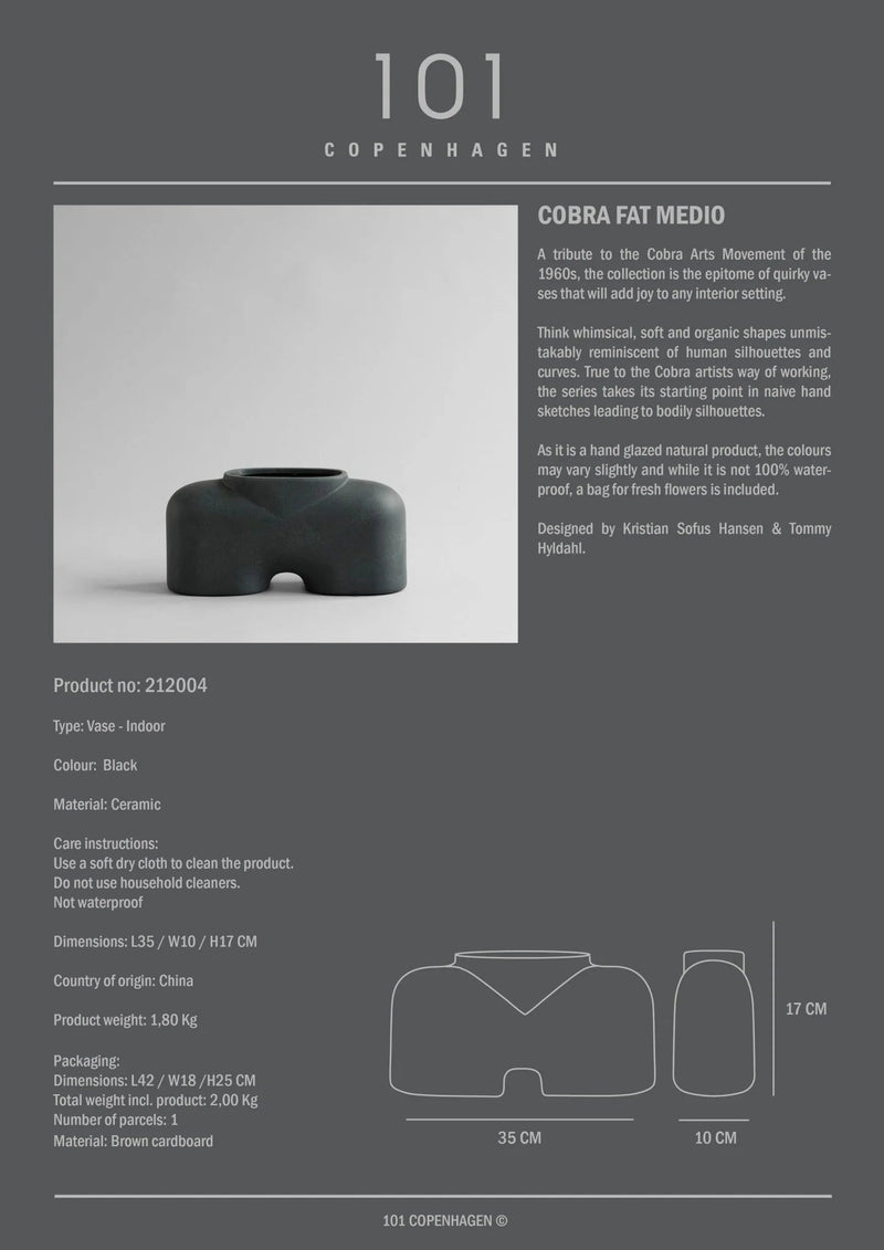 Cobra Vase Fat - 101 Copenhagen Vases - Bubble White - HORNE