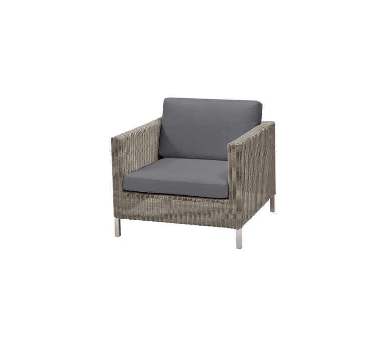Connect Lounge Chair - Cane Line Outdoor Furniture - Black - Grey Cushion Set - HORNE