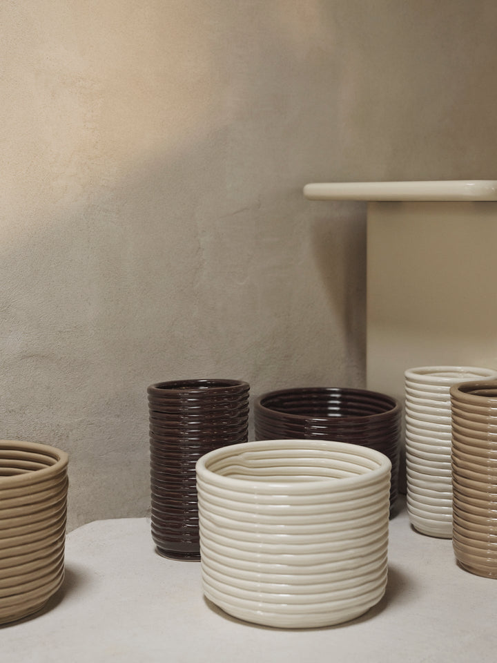 Corduroy Pot - Ferm Living - Pots & Planters - Carob Brown - HORNE