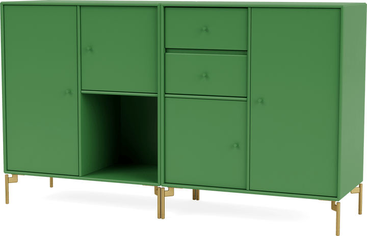 Couple Sideboard - With Legs - Montana - Shelving - Parsley - Brass - HORNE