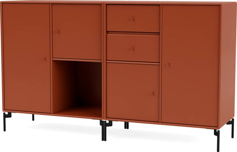 Couple Sideboard - With Legs - Montana - Shelving - Anthracite - Matte Chrome - HORNE