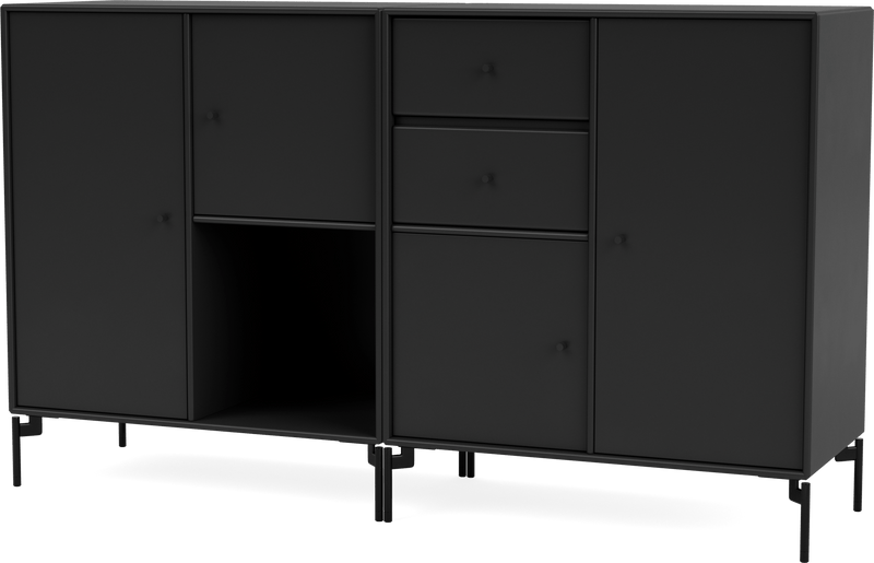 Couple Sideboard - With Legs - Montana - Shelving - Anthracite - Matte Chrome - HORNE