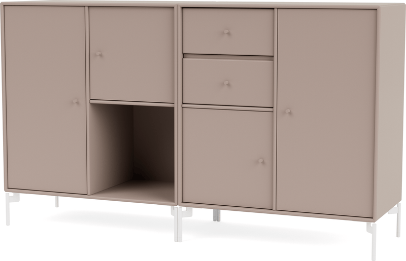 Couple Sideboard - With Legs - Montana - Shelving - Anthracite - Matte Chrome - HORNE