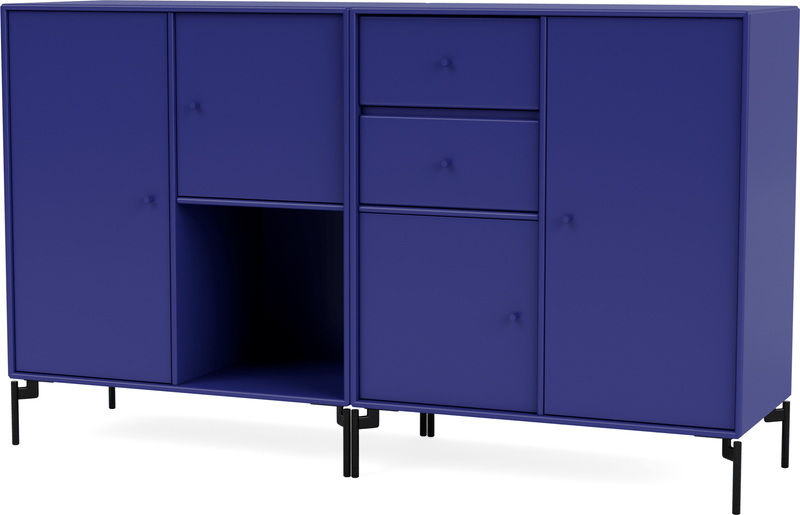 Couple Sideboard - With Legs - Montana - Shelving - Anthracite - Matte Chrome - HORNE