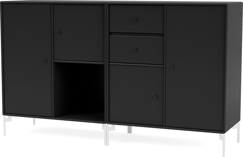 Couple Sideboard - With Legs - Montana - Shelving - Anthracite - Matte Chrome - HORNE