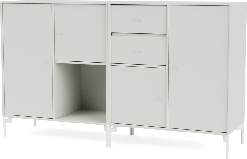 Couple Sideboard - With Legs - Montana - Shelving - Anthracite - Matte Chrome - HORNE