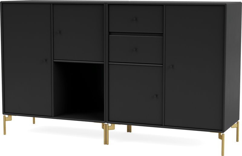 Couple Sideboard - With Legs - Montana - Shelving - Anthracite - Matte Chrome - HORNE