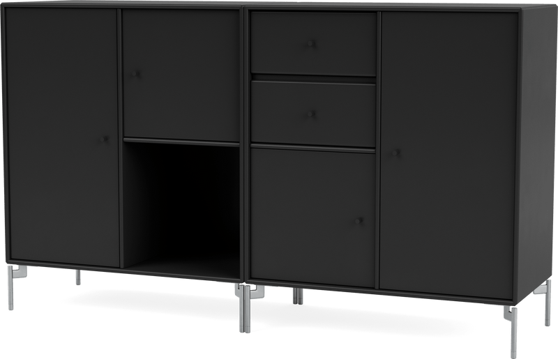 Couple Sideboard - With Legs - Montana - Shelving - Anthracite - Matte Chrome - HORNE