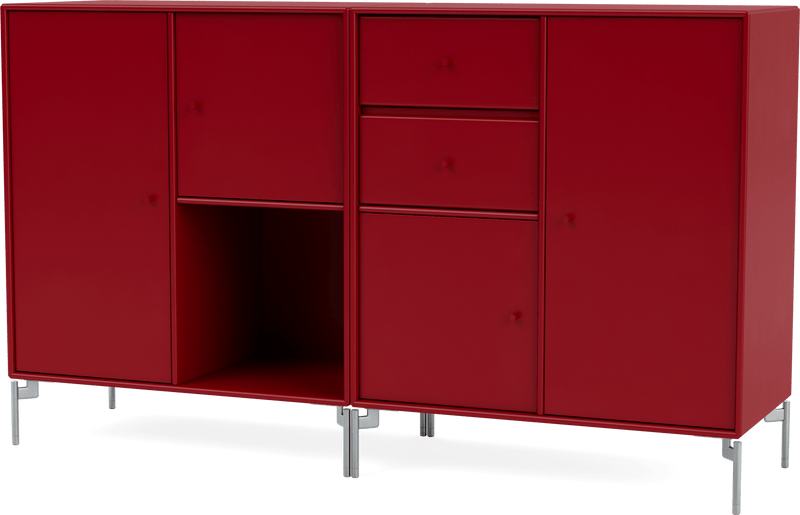 Couple Sideboard - With Legs - Montana - Shelving - Anthracite - Matte Chrome - HORNE