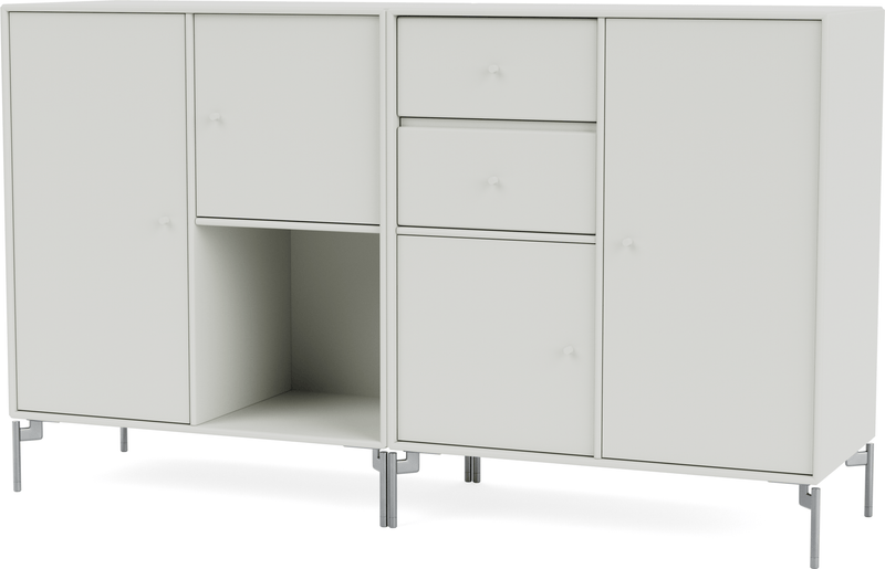 Couple Sideboard - With Legs - Montana - Shelving - Anthracite - Matte Chrome - HORNE