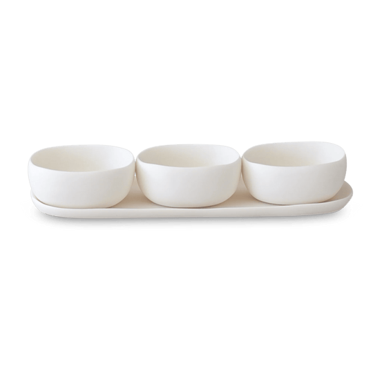 Cuadrado Serving Bowl Trio - Tina Frey Serveware - White - HORNE