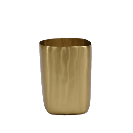 Cuadrado Wastebasket In Brushed Brass - Tina Frey Bathroom Accessories - Brushed Brass - HORNE