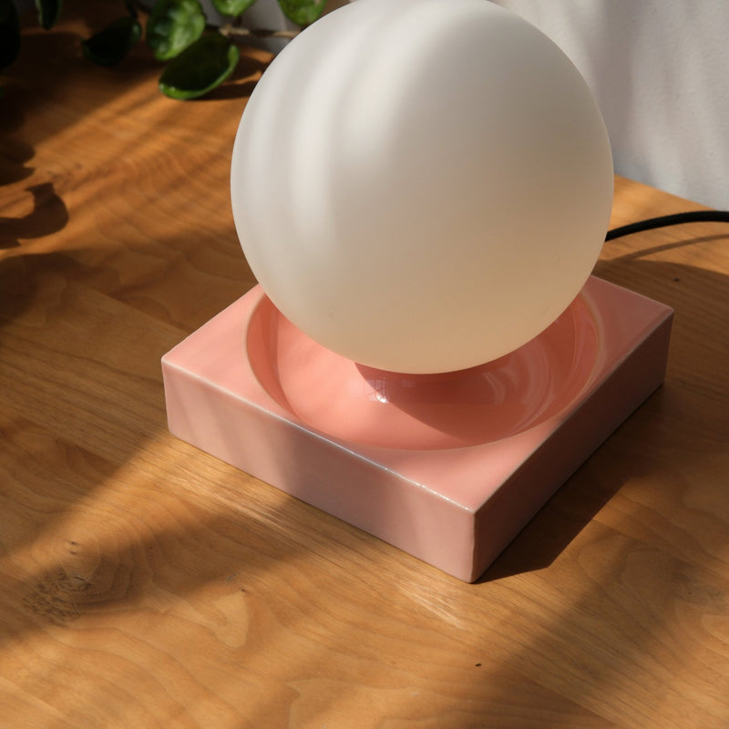 Cubic Table Lamp - Misewell Lamps - Pink Glossy - HORNE