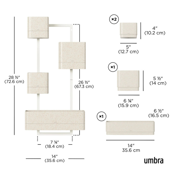 Cubiko Wall Planter - Umbra Pots & Planters - Black - HORNE