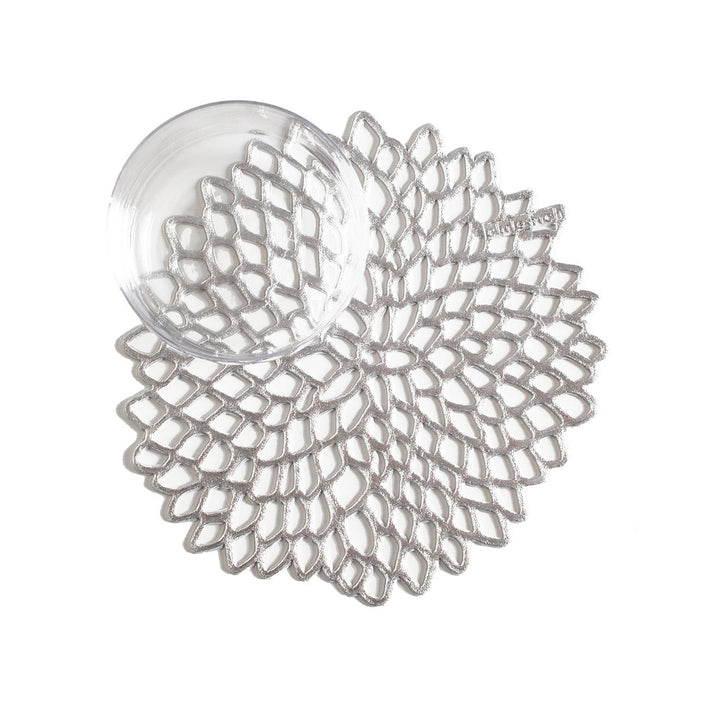 Dahlia Coasters in Silver