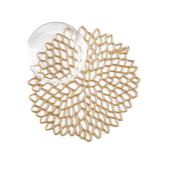 Dahlia Coasters in Brass