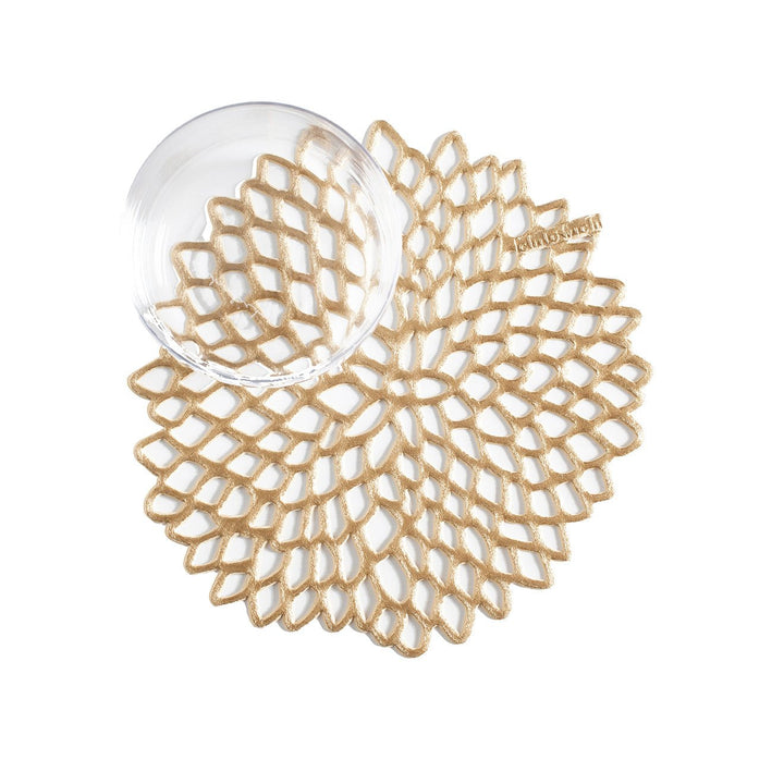 Dahlia Coasters in Brass