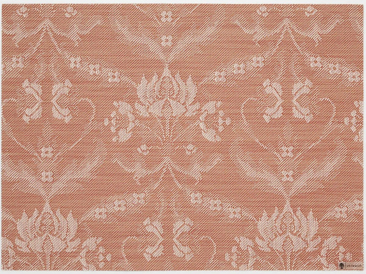 Damask Rectangular Placemat - Set of 4 - Chilewich - Kitchen + Table Linens - Burnt Coral - HORNE