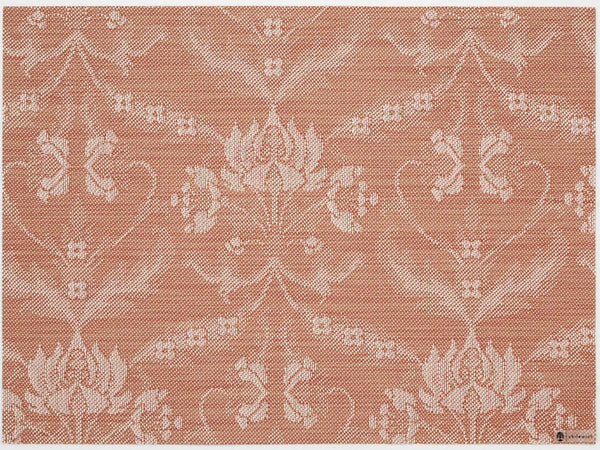 Damask Rectangular Placemat - Set of 4 - Chilewich - Kitchen + Table Linens - Burnt Coral - HORNE