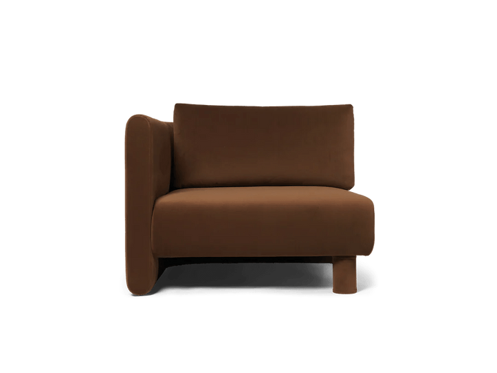 Dase Sofa Armrest - Left - Ferm Living Sofas - Rich Velvet - Soft Brown - HORNE
