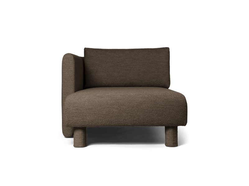 Dase Sofa Chaise Longue - Left - Ferm Living Sofas - Soft Bouclé - Dark Brown - HORNE
