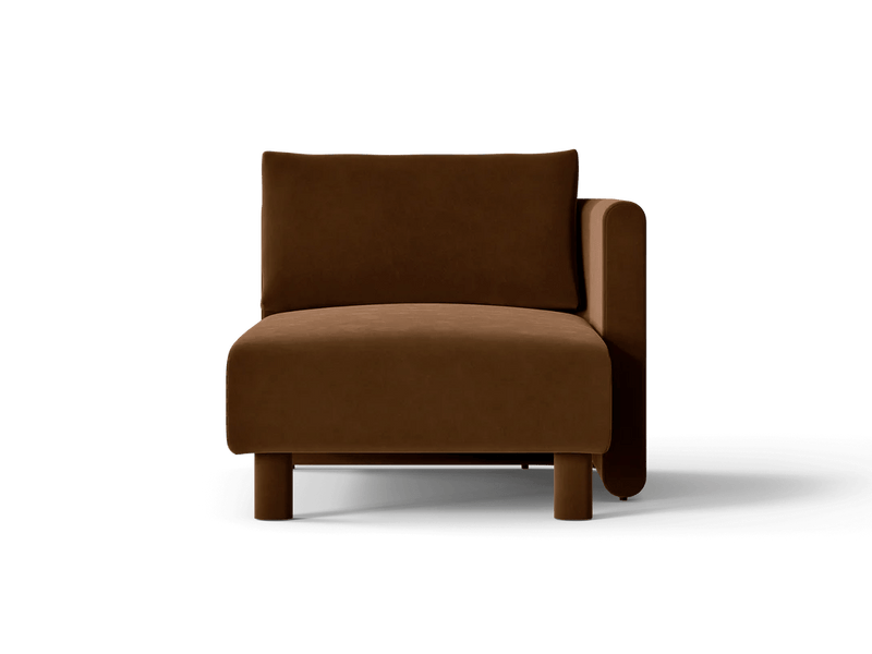 Dase Sofa Chaise Longue - Right - Ferm Living Sofas - Soft Bouclé - Dark Brown - HORNE