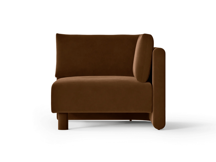 Dase Sofa Corner - Ferm Living Sofas - Rich Velvet - Soft Brown - HORNE