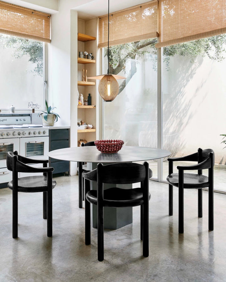 Daumiller Dining Armchair - Gubi Dining Chairs - Brown/Black Pine - HORNE