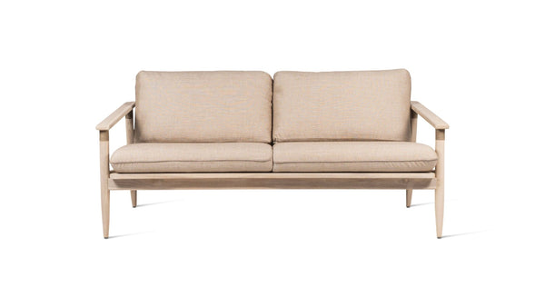 David Lounge Sofa 2S - Vincent Sheppard Sofas - Aged teak/Greige rope - Savane Coconut - HORNE